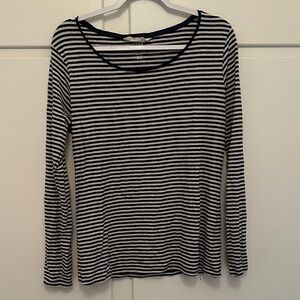 LIKE NEW H&M Striped Navy and Light Grey Long Sleeve Tshirt Top